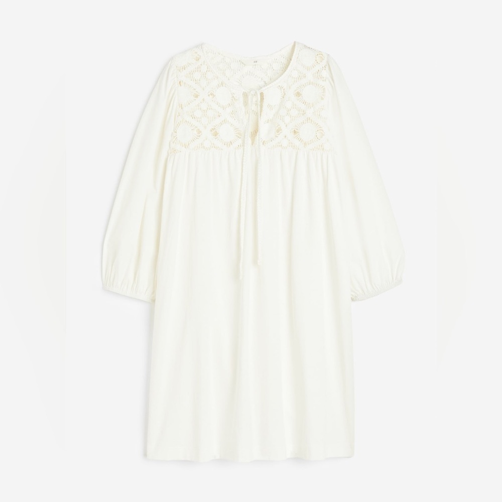 NWOT H&M Lace Detail Jersey Dress Size Medium - Picture 2 of 6